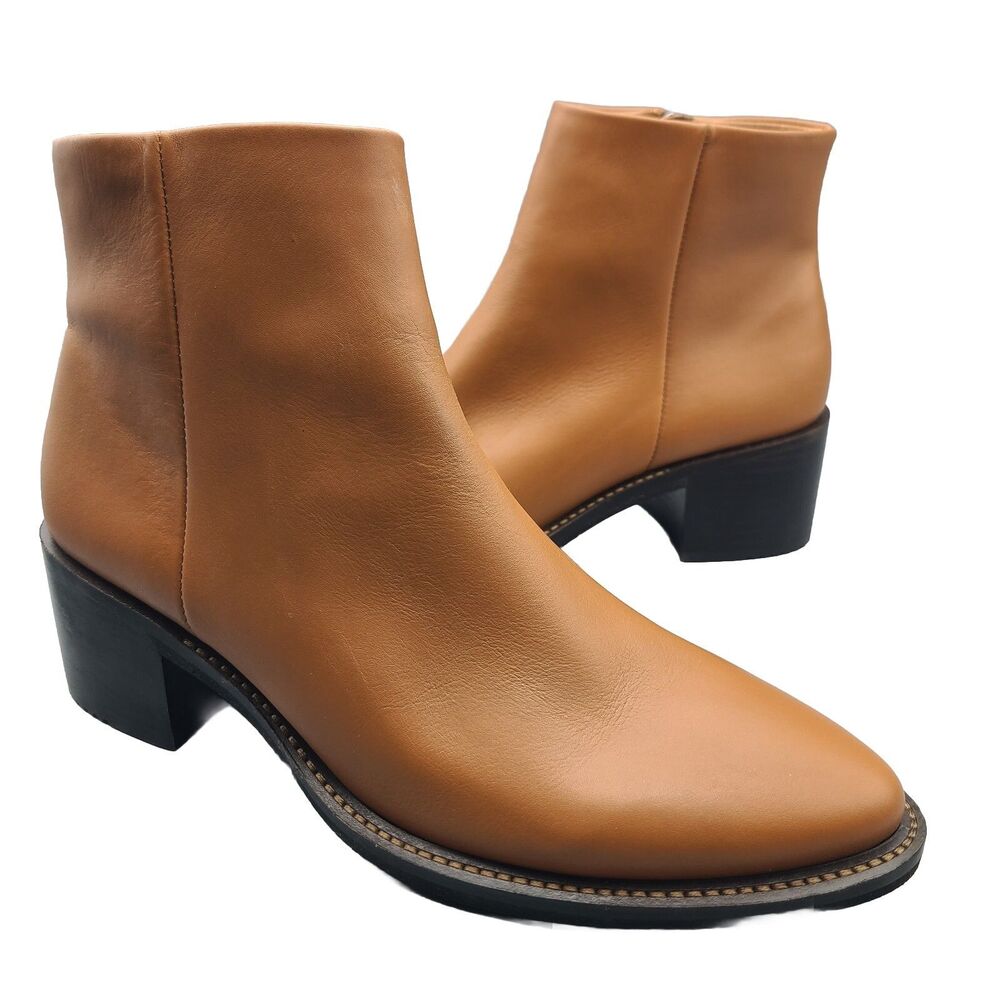 ECCO Women’s ankle boots Sartorelle brown leather heel zipper sz 7-7.5 38 new